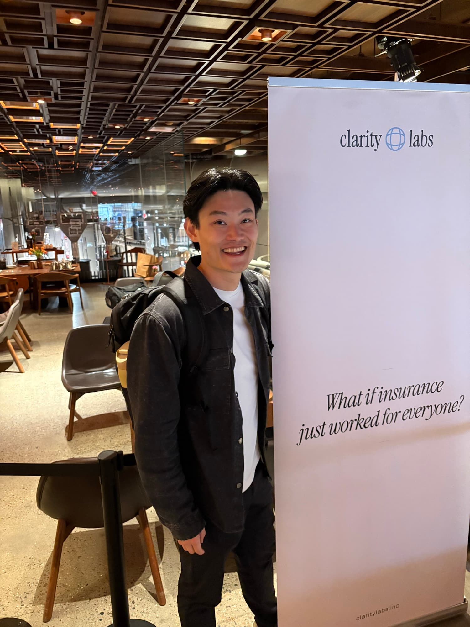 The printed menu at a Clarity Labs dinner